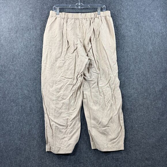 Eileen Fisher Pants Women's Medium Beige Pull On Lightweight Elastic Waist - Picture 8 of 10